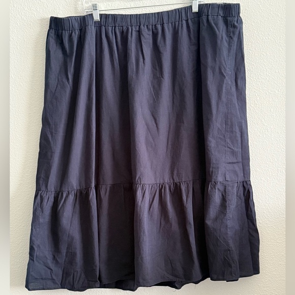 J. Jill Dresses & Skirts - J.Jill Navy Blue Tiered Midi Skirt Cotton Linen Blend Size 4XL